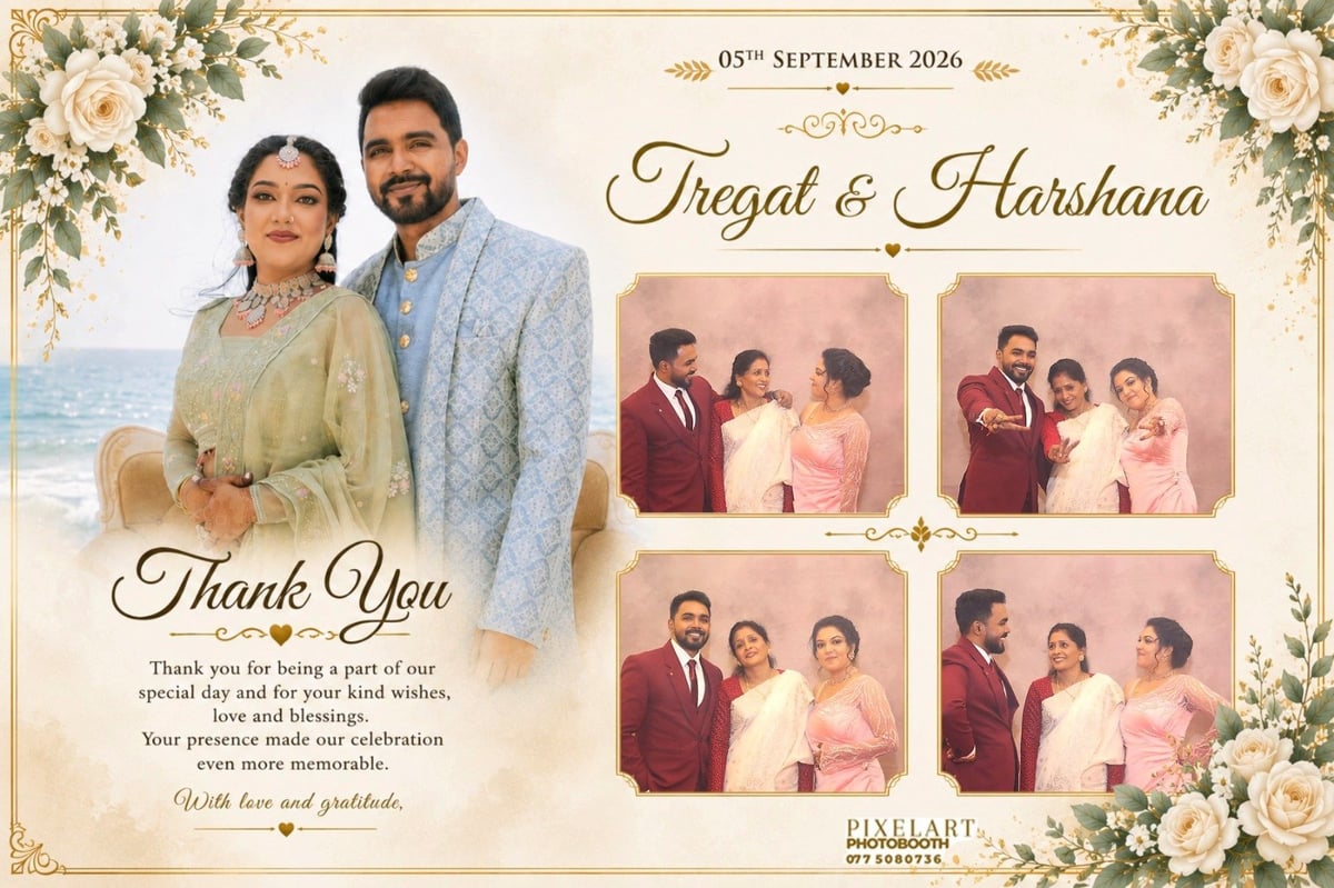 Custom-designed photo booth keepsake card 10