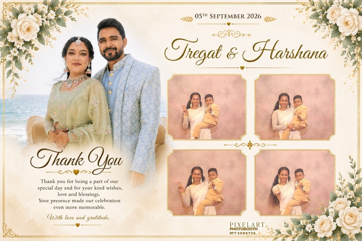 Custom-designed photo booth keepsake card 2