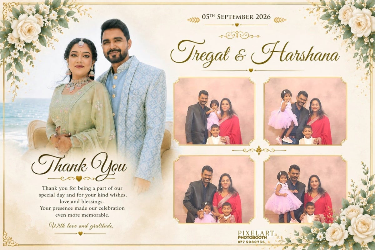Custom-designed photo booth keepsake card 3