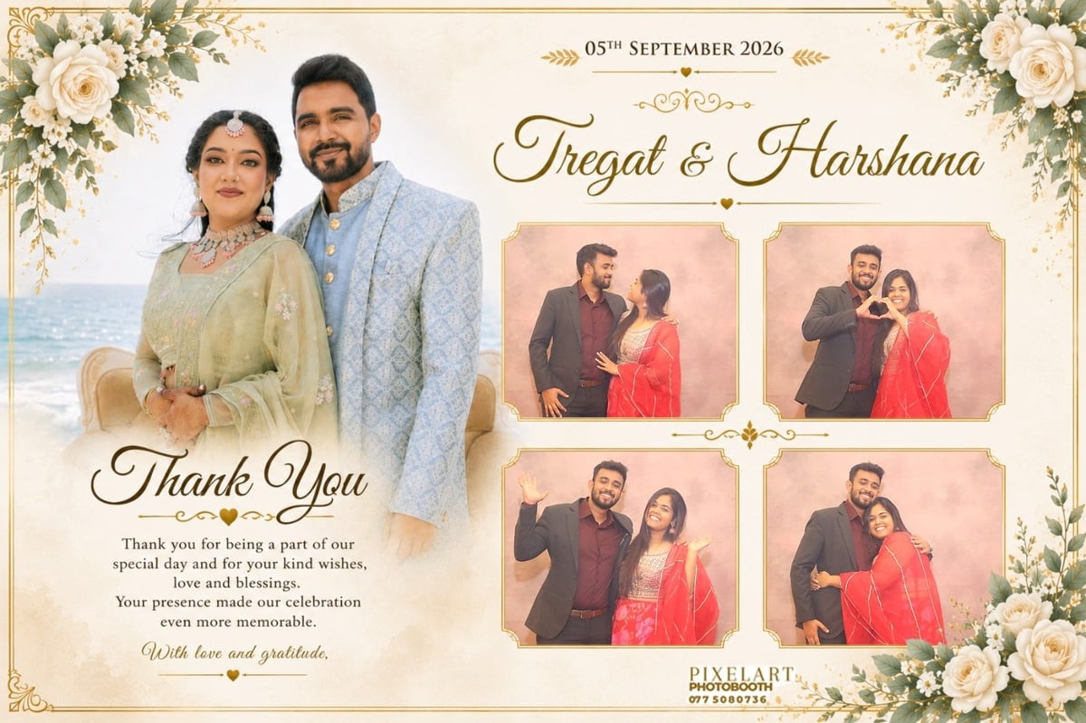 Custom-designed photo booth keepsake card 5