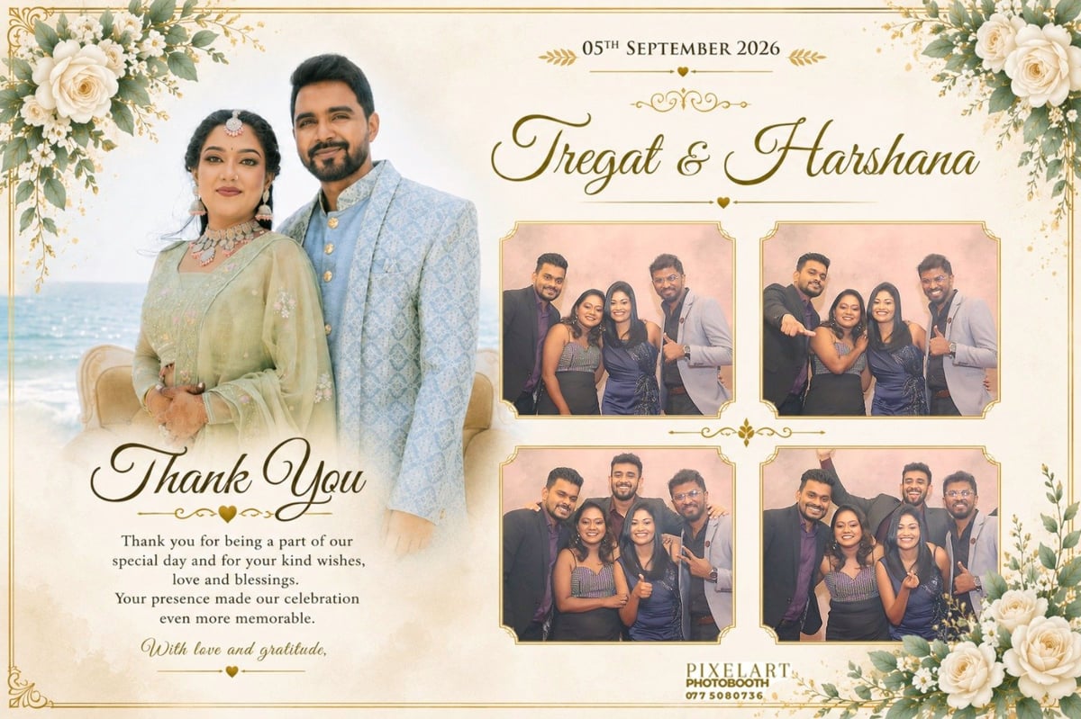 Custom-designed photo booth keepsake card 8