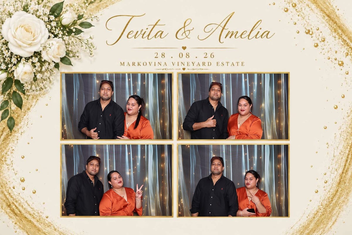 Wedding photo booth strip collage