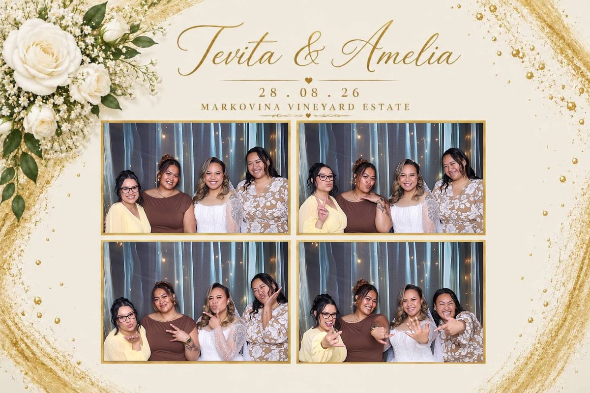Wedding photo booth strip with multiple frames